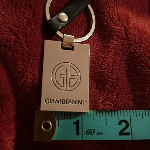 Giani Bernini Silver Black Leather key ring - Picture 7 of 10